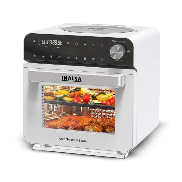INALSA Aero Smart N Steam Air fryer,Oven,Steamer,Rotisserie,Convection|1700 W & 15 L| White - Open Box