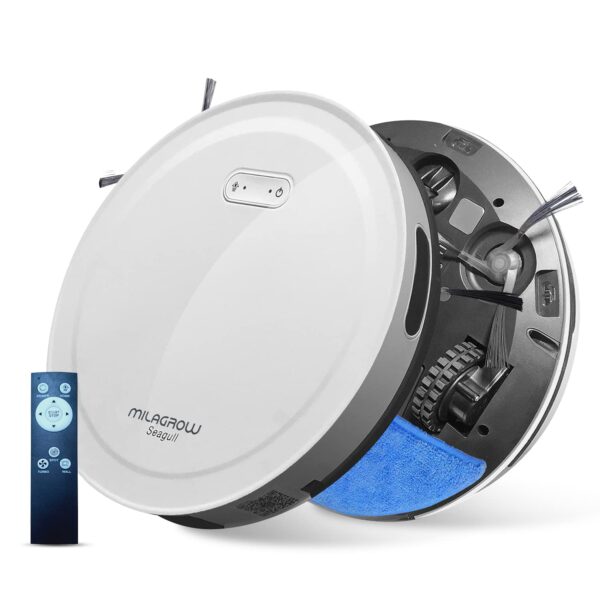 Milagrow Seagull Prime Robotic Floor Cleaner (WiFi Connectivity, Google Assistant and Alexa) (White) - Open Box