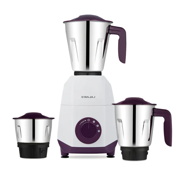 New BAJAJ Ninja Series Carve 750 Mixer Grinder (3 Jars, White & Purple) - Open Box
