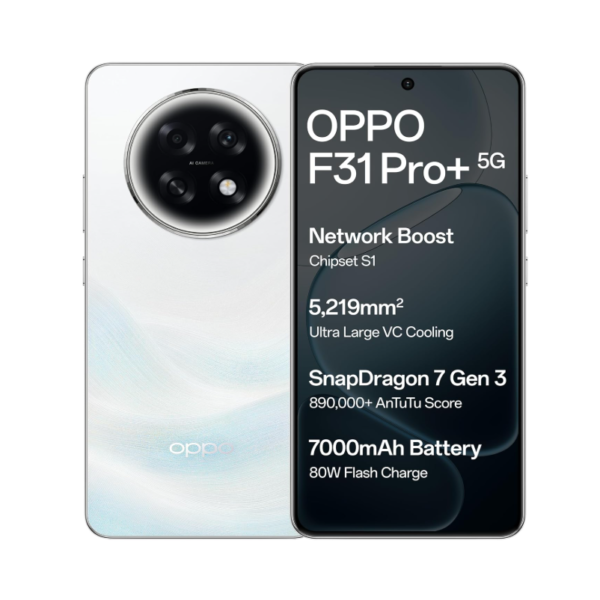 Oppo F31 Pro+ 5G (Himalayan White, 12GB RAM, 256GB Storage)- Open Box