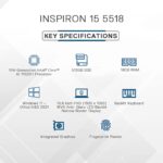 Dell Inspiron 5518 Laptop, Intel i5-11320H, 16GB, 512GB, Win 11+MSO'21, 15.6" (39.64Cms) FHD WVA AG 250 nits, NVIDIA MX450 2GB GDDR5, Platinum Silver (D560667WIN9S) - Open Box - Image 6