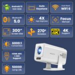 WZATCO Yuva Go Pro Native 1080P Android 13.0 Smart Projector - Open Box - Image 3