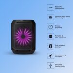 Philips TAX2208 Bluetooth Party Speaker with Free Wired Mic, 8 Speaker System, 30W Portable (Black) - Open Box - Image 3