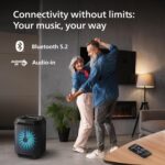 Philips TAX2208 Bluetooth Party Speaker with Free Wired Mic, 8 Speaker System, 30W Portable (Black) - Open Box - Image 2