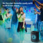 Philips TAX2208 Bluetooth Party Speaker with Free Wired Mic, 8 Speaker System, 30W Portable (Black) - Open Box - Image 7