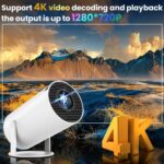 Punnkk HY300 Freestyle 4500 Im 1080P Android12 WiFi6 BT5.0 4K 2K HD180 Degre Rotation AutoKeystone 1GB/16GBHY300 Freestyle 4500 Im 1080P Android12 WiFi6 BT5.0 4K 2K HD180 Degre Rotation AutoKeystone 1GB/16GB - Open Box - Image 5