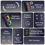 pTron Fusion Saga 48W Bluetooth Party Speaker - Open Box - Image 8