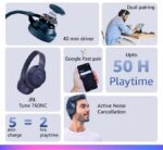 JBL Tune 760NC, Wireless Over Ear Active Noise Cancellation Headphones with Mic, Upto 50 Hours Playtime, Multi-Device Connectivity, Pure Bass, AUX & Voice Assistant Support for Mobile Phones (Black) - Sealed Pack - Image 4