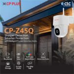 CP PLUS CP-Z45Q 4MP Quad HD Wi-Fi CCTV Camera for Outdoor | 360° Pan & Tilt | Full-Color Night Vision | CTC Cyber Secure Tech | Smart Detection Suite | View & Talk | OK Google | Cloud Recording | - Sealed Pack  - Image 2