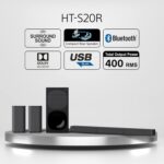 Sony HT-S20R Real 5.1ch Dolby Digital Soundbar for TV with subwoofer and Compact Rear Speakers, 5.1ch Home Theatre System (400W,Bluetooth & USB Connectivity, HDMI & Optical connectivity) - Open Box - Image 2