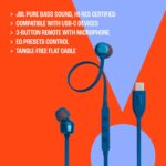 JBL Tune 310 Wired in Ear Type C Headphones, Hi-Res Audio with Digital-to-Analog Converter, 3-Button EQ Preset Remote with Microphone, Tangle-Free Flat Cable, Compatible with USB-C Devices (Black) - Sealed Pack - Image 7