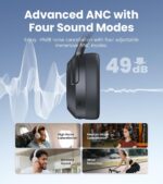 Edifier W820NB Plus Wireless Over-Ear Noise Cancelling Headphone, -49 dB ANC, LDAC Hi-Res Audio, 88H Playtime, Spatial Sound, AI Clear Calls, Bluetooth V6.1 & Multipoint - Dark Grey- Open Box - Image 3