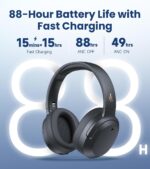 Edifier W820NB Plus Wireless Over-Ear Noise Cancelling Headphone, -49 dB ANC, LDAC Hi-Res Audio, 88H Playtime, Spatial Sound, AI Clear Calls, Bluetooth V6.1 & Multipoint - Dark Grey- Open Box - Image 5