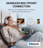 Edifier WH700NB Pro Wireless Over-Ear Headphones with Active Noise Cancellation, Hi-Res Audio (Ivory) - Open Box - Image 6